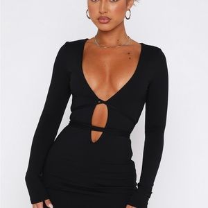 Black deep v dress from white fox NEW WITH TAGS